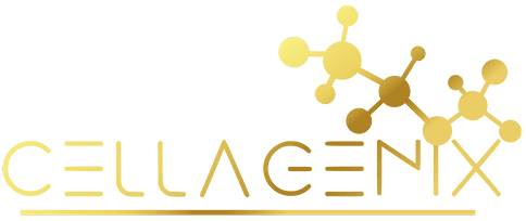 Logo with text 'LAGE' and molecular structure on a golden background.