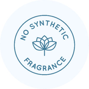 3 Seal stating 'No Synthetic Fragrance' with a lotus flower icon.