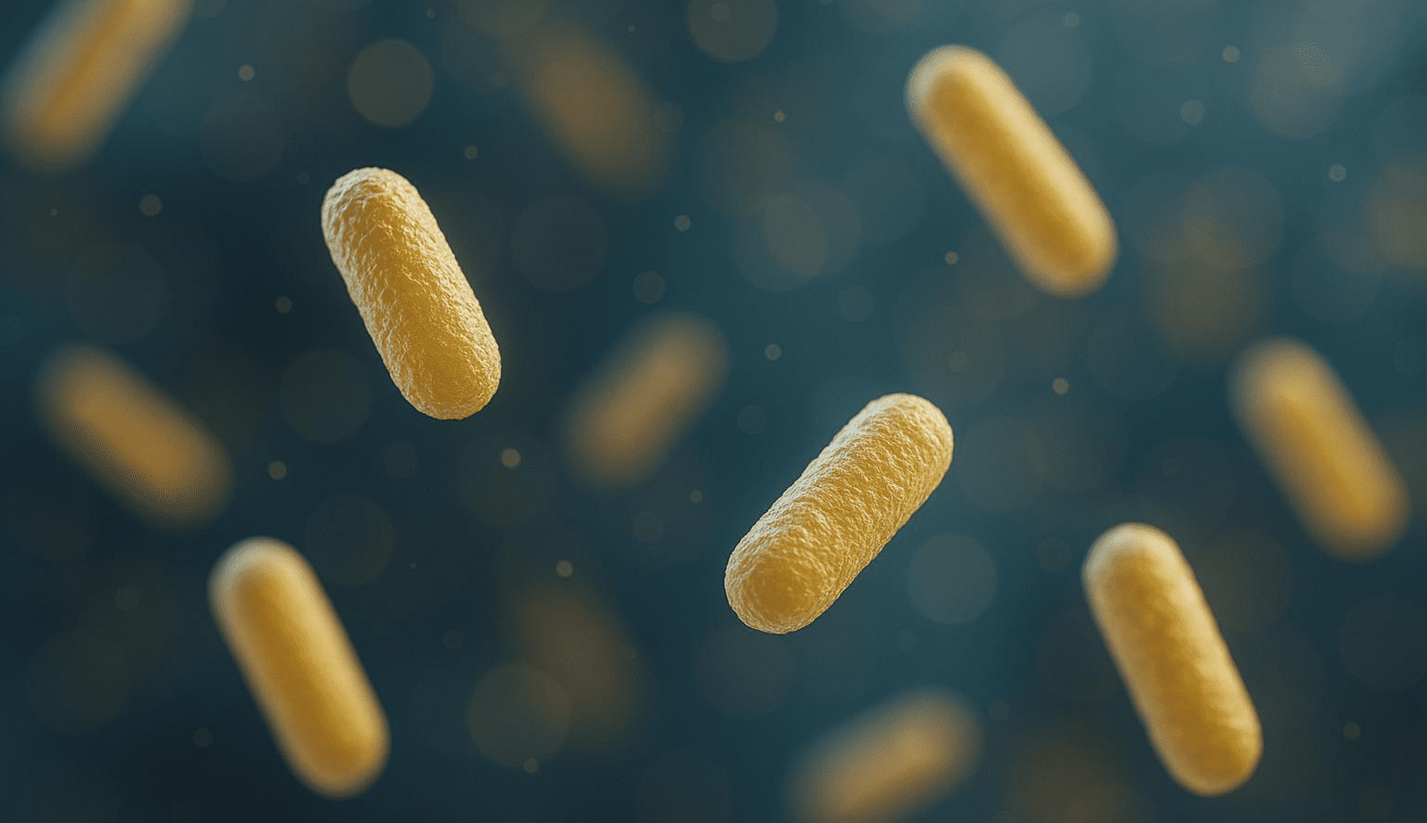 GettyImages-1170207585-5 Close-up of rod-shaped bacteria floating in a fluid environment.